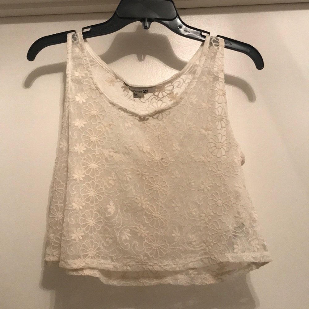 White Forever 21 crop top